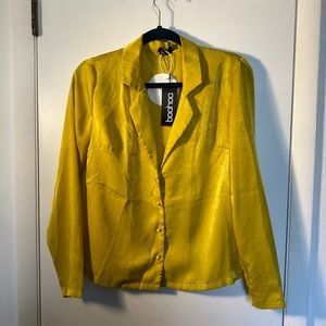 Mustard sateen blouse